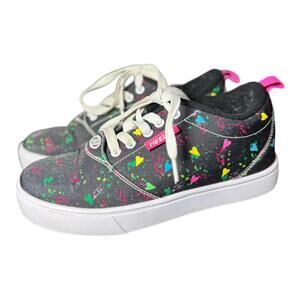 Heelys Pro 20 Prints Black Splatter Hearts Skate Shoes Youth Roller Sneakers Sz4